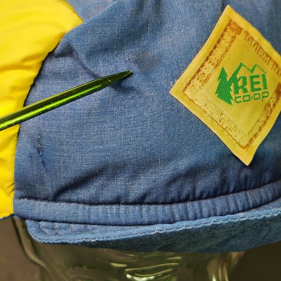 VINTAGE REI Hat Cap Duck Bill Neck Flap Winter Expedition Insulated Puffer 80s - Picture 7 of 16
